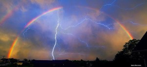 lightning inside rainbow