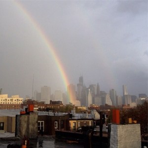 sandy double rainbow