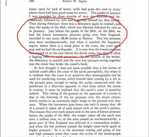 Low Pressure Earthequakes