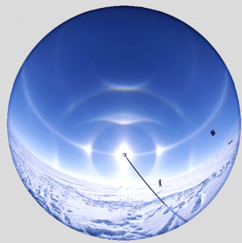 Ice Halos at Poles