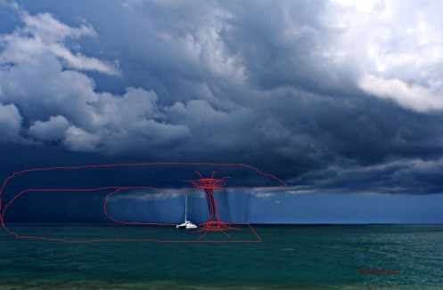 Waterspout sunset key (1)